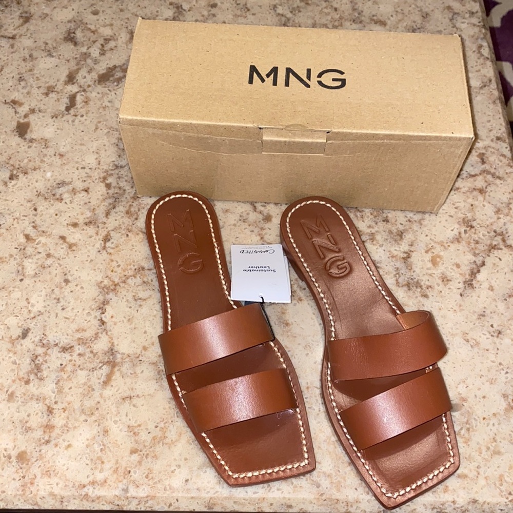 brown leather sandals